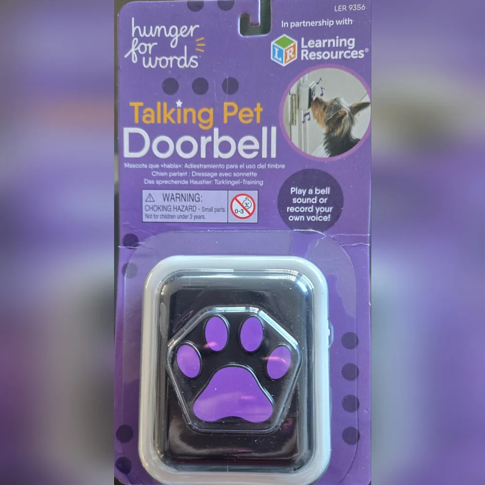 Hunger for Words Talking Pet Doorbell - Black and Purple